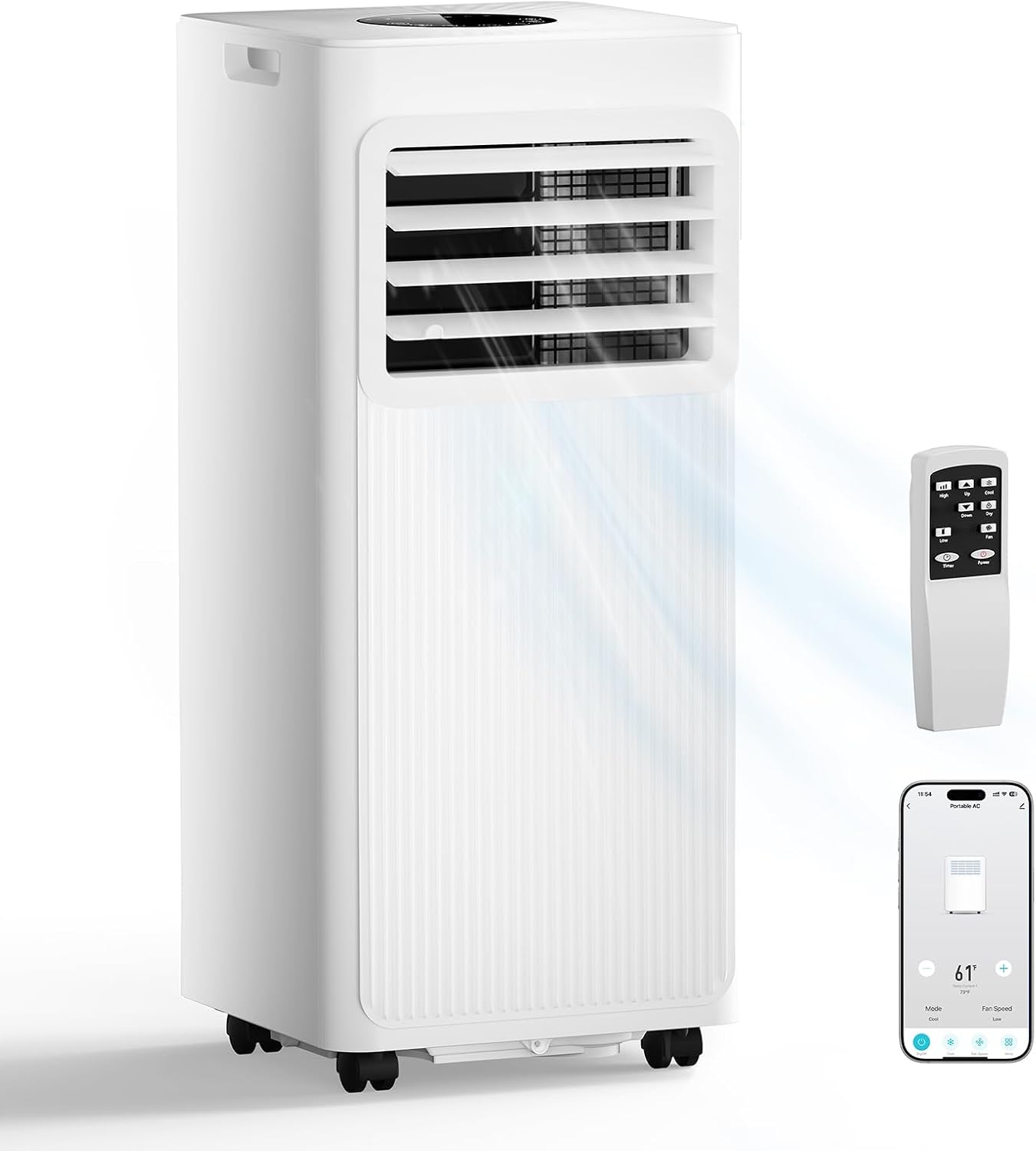 链接 Portable Air Conditioner, 16000 BTU 5-in-1 Air Conditioner Portable with Smart WiFi & Remote, Cools Up to 850 Sq.Ft, Portable AC Unit with Cool, Fan, Dehumidifier, Sleep, 24H Timer, Installation Kit